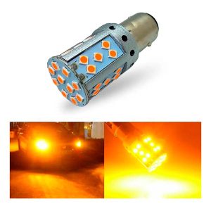 lámpara LED 2 polos Luna Canbus 30W con 35 SMD 3030 para señalización automotriz en blanco, ámbar o rojo
