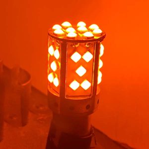 9. Lámpara LED 1 Polo Luna Canbus 30W 12V AMBAR 2 lámpara LED 1 polo Luna Canbus 30W con 35 SMD 3030 para señalización automotriz en blanco, ámbar o rojo