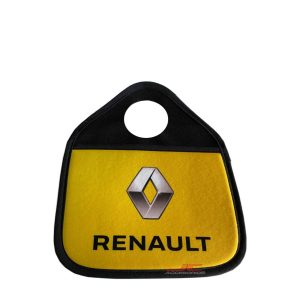 Bolsa Porta Objeto/Basura Para Palanca de Cambio Con Logo Renault Amarillo