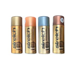 Pintura aerosol Stretch metálico con efecto brillante en tonos aluminio, bronce, cobre y dorado