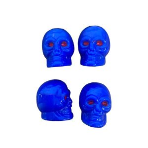 Juego de 4 tapas de válvula de plástico con forma de calavera en colores surtidos