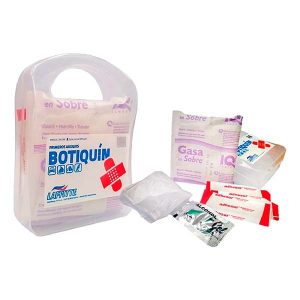 Botiquín económico para auto aprobado por VTV con alcohol en gel, apósitos, gasas y manoplas