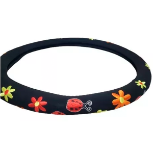 Cubre Volante Flores de Pana Bordado 38cm