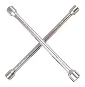Llave cruz cromada reforzada Iael 4 bocas 17 19 21 23 mm para autos y camionetas
