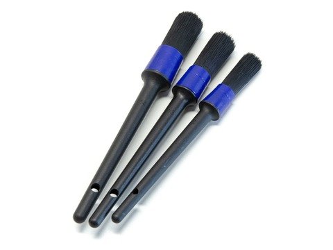 kit de 3 pinceles detailing LAFFITTE con cerdas suaves para limpieza interior y exterior de autos