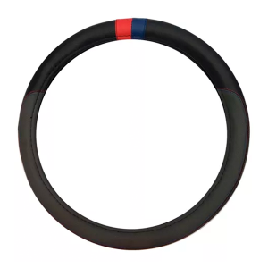 Cubre Volante Negro Power con Detalle Rojo y Azul - Cuerina