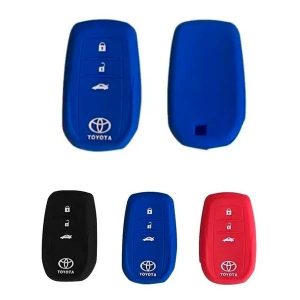 Funda De Llave De Silicona Toyota Hilux / SW4 3 Botones azul