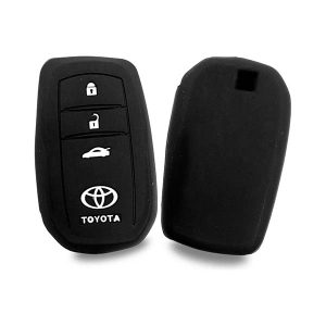 Funda De Llave De Silicona Toyota Hilux / SW4 3 Botones negra