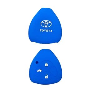 Funda De Llave De Silicona Toyota 3 Botones Corolla / Hilux / SW4 / RAV4 / Etios AZUL