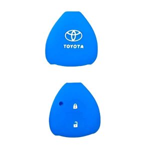 Funda De Llave De Silicona Toyota 2 Botones Corolla / Hilux / SW4 / RAV4 / Etios AZUL
