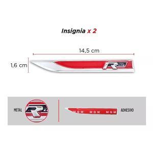 60. Insignia R Line Metal – Emblema Volkswagen Modelo R Line X 2 – 2 Insignia R Line Metal - Emblema Volkswagen Modelo R Line X 2