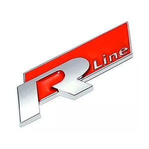 Insignia R Line Metal Roja - Emblema Trasero Auto-Adhesivo