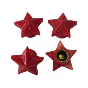Juego de 4 tapas de válvula de plástico con diseño de estrella en colores surtidos