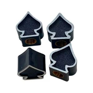 Juego de 4 tapas de válvula de plástico con diseño tipo ficha de poker en colores surtidos