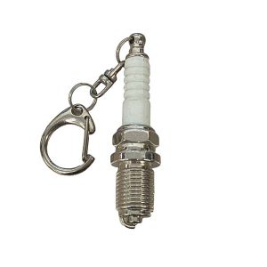 llavero metálico mini bujía para autos, original y resistente