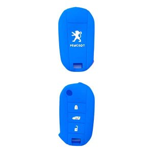 Funda De Llave Peugeot 208 – 3 Botones – Silicona azul
