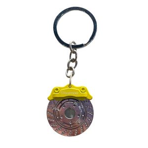 75. Llavero Disco de Freno Brembo Metálico amarillo llavero metálico disco de freno Brembo plateado con caliper en colores rojo, azul, negro, verde o amarillo