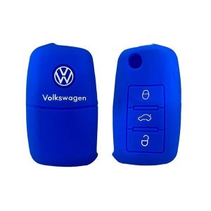 Funda De Llave VW 3 Botones – Bora / Vento / Passat / Suran / Amarok – Silicona azul