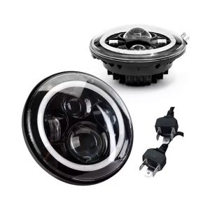 Faro Led Redondo 7″ Jeep Wrangler/Moto Harley + Kit Instalación
