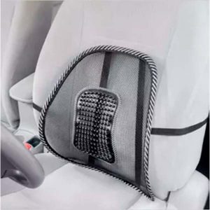 Respaldo lumbar ergonómico con malla para auto u oficina, color negro