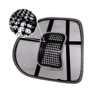 Respaldo lumbar ergonómico con malla para auto u oficina, color negro