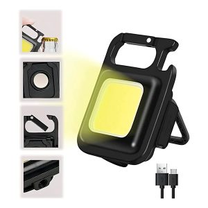 mini linterna LED recargable con imán, llavero, abridor y luz COB ultrabrillante
