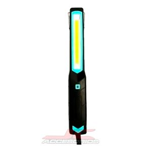 luz LED portátil 12V con placa COB, pinzas de batería, cable largo y gancho colgante
