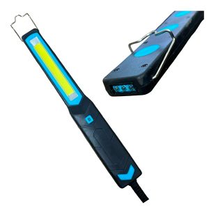 luz LED portátil 12V con placa COB, pinzas de batería, cable largo y gancho colgante