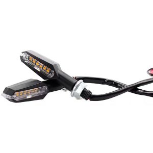 Juego Faro De Giro Para Moto Ámbar Secuencial Chico 12V