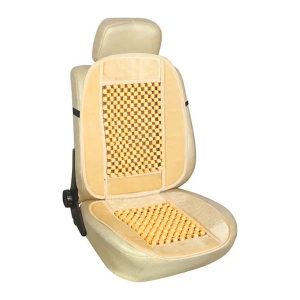 Cubre asiento para auto de bolitas con borde de pana en color gris, beige o negro