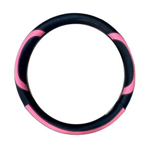 Cubre Volante Negro con Aplique Fluo - Azul o Rosa - 38cm ROSA