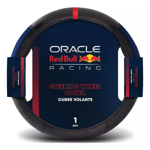 Cubre Volante Red Bull 38cm | Negro con Línea Azul y Detalle Rojo