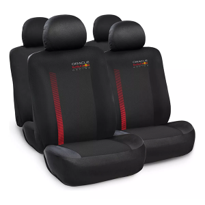 Juego de Fundas Cubre Asiento Red Bull | Tela Negra con Detalles Rojos (10 Piezas)