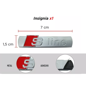 Logo Insignia Emblema S-Line Metálica Lateral - Adhesivo para Puerta