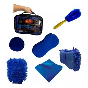 Kit De Lavado Premium Azul Con Bolso - 6 Piezas