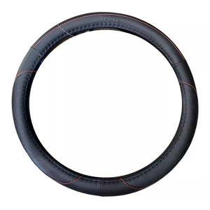 Cubre Volante Premium QKL Cuerina Negra rojo