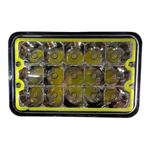 Faro Led Rectangular 15 Led 45W Con Aureola Blanca