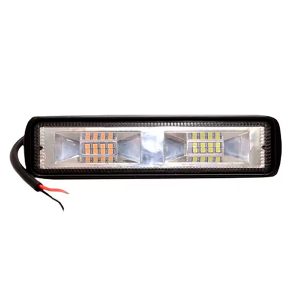 Faro Led Rectangular Microchip 18 Led Blanco Y Ámbar Dual Flash