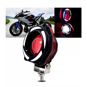 113. Faro Moto:Cuatri Led Lupa Blanco + Flash + Ojo De Ángel Multicolor 2 Faro Moto/Cuatri Led Lupa Blanco + Flash + Ojo De Ángel Multicolor