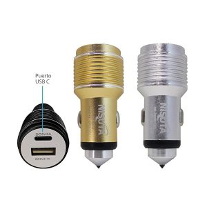 USB 12V Carga Rápida 3.1A Metálico