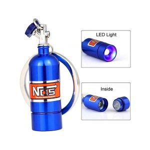 79. Llavero Nitro NOS con Luz LED azul llavero tuning NOS con luz LED en colores negro, plata, rojo y azul