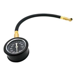 Manómetro tipo profesional para neumáticos con visor grande, botón de desinflado y protector de goma