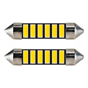 lámpara LED tubular slim CANBUS blanca 6000K en medidas 36, 39 y 42 mm para interior de vehículo