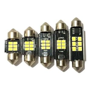 lámpara LED tubular CANBUS PRO blanco frío 6500K para interior de autos