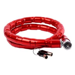 Linga pitón roja Oregon de 1.20 metros para moto o bici con cerradura y llave