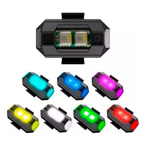 Mini plafón LED recargable para bici, moto o auto – Luz de 4 o 7 colores con USB