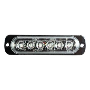 Barra LED rígida de 6 luces color azul o ámbar para vehículos 12V o 24V