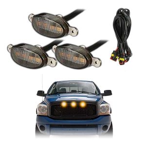 Kit de 3 luces LED ámbar para parrilla con carcaza fumé estilo Raptor