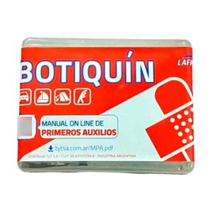 Botiquín full con caja acrílica para auto aprobado por VTV con insumos médicos de primeros auxilios