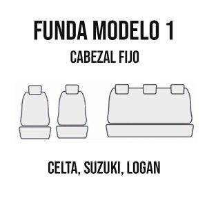 Fundas modelo 1 para autos con cabezal fijo, en varios colores y con opción de bordado